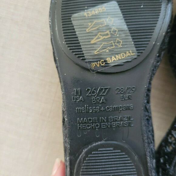 Mini Melissa Black Campana Flats Shoes - Picture 3 of 4